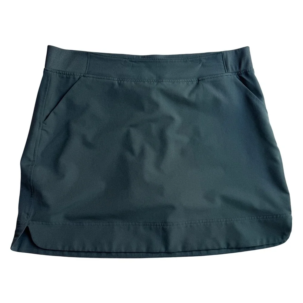 32 Degrees Cool Womens Active Skort Large Green Ribbed Waist Athletic Golf Skirt